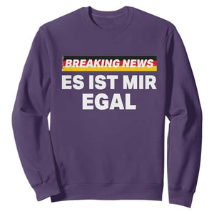 Funny German Saying Sweatshirt Sarcastic Humor Meme Es Ist Mir Egal Germany Flag TS10 Purple Print Your Wear