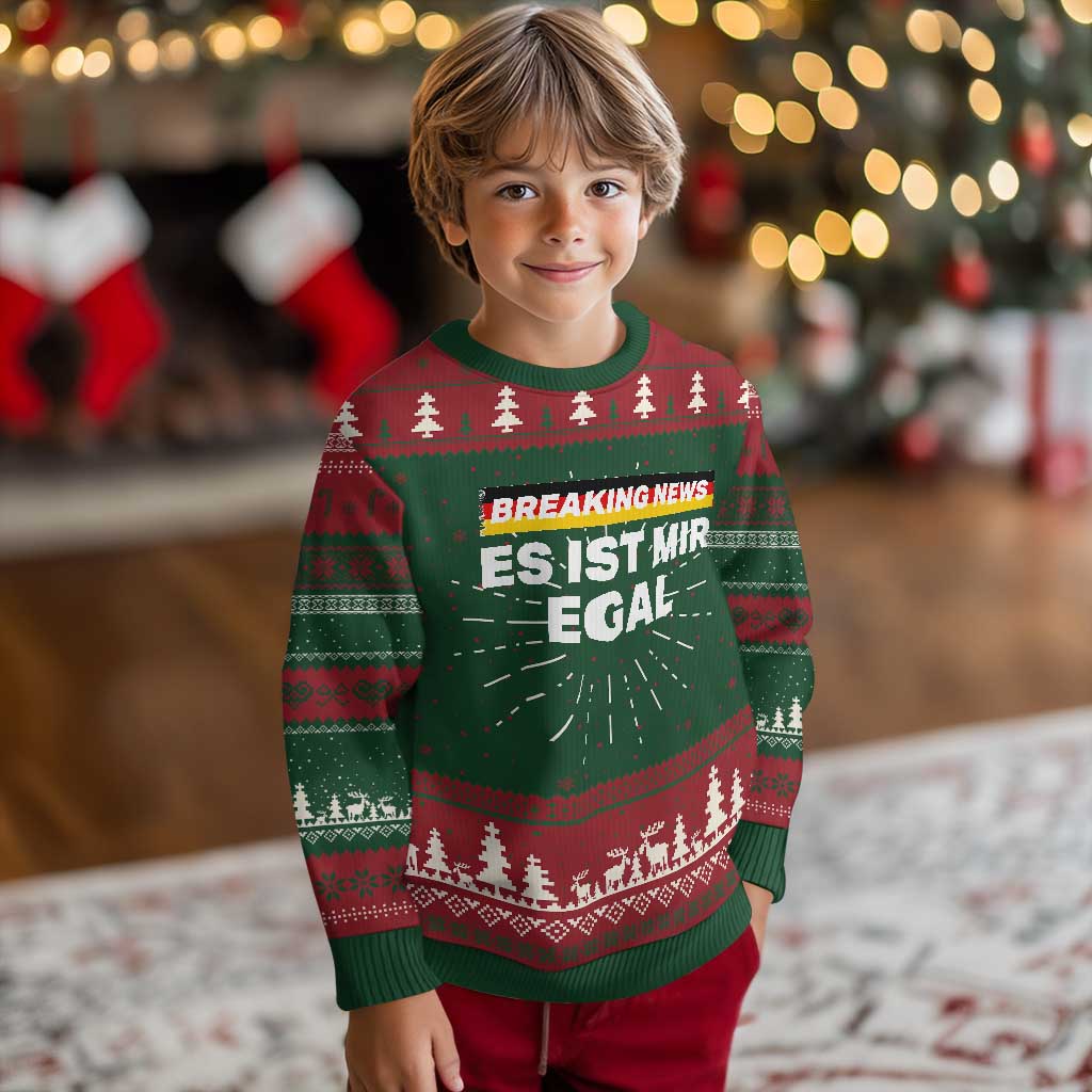 Funny German Saying Knit Sweatshirt Sarcastic Humor Meme Es Ist Mir Egal Germany Flag TS10 Christmas Print Your Wear
