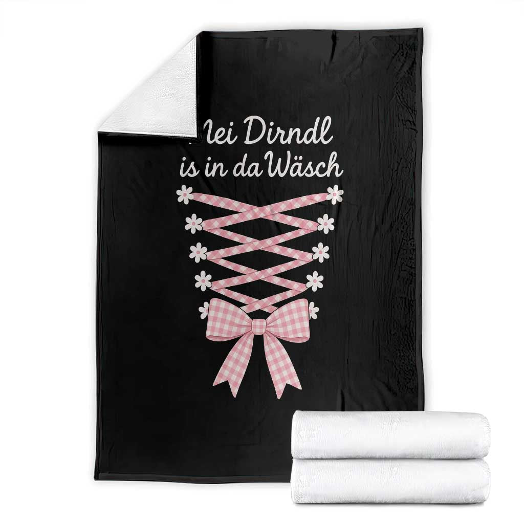Oktoberfest Dirndl Costume Throw Blanket Funny German Bavarian Octoberfest Festival TS10 Black Print Your Wear