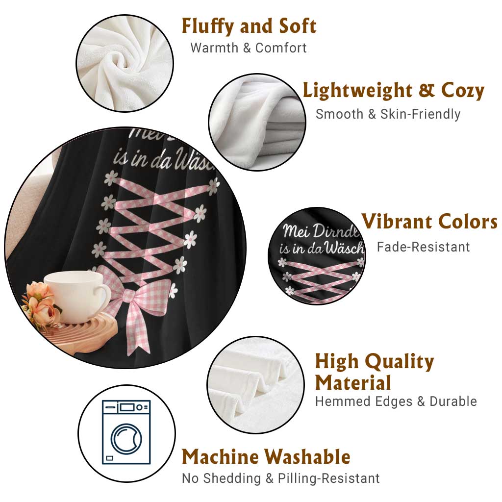 Oktoberfest Dirndl Costume Throw Blanket Funny German Bavarian Octoberfest Festival TS10 Print Your Wear