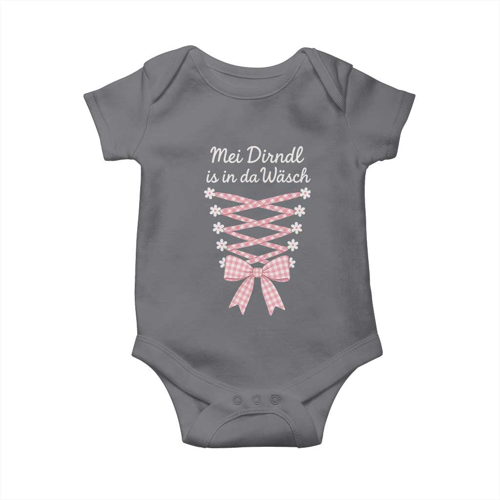 Oktoberfest Dirndl Costume Baby Onesie Funny German Bavarian Octoberfest Festival TS10 Charcoal Print Your Wear