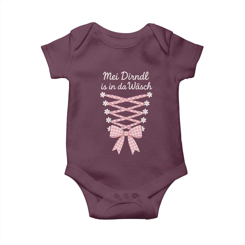 Oktoberfest Dirndl Costume Baby Onesie Funny German Bavarian Octoberfest Festival TS10 Maroon Print Your Wear