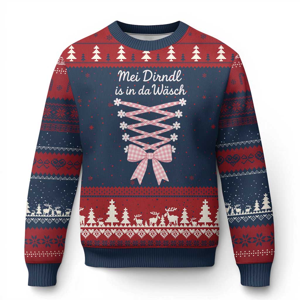 Oktoberfest Dirndl Costume Ugly Christmas Sweater Funny German Bavarian Octoberfest Festival TS10 Navy Red Print Your Wear