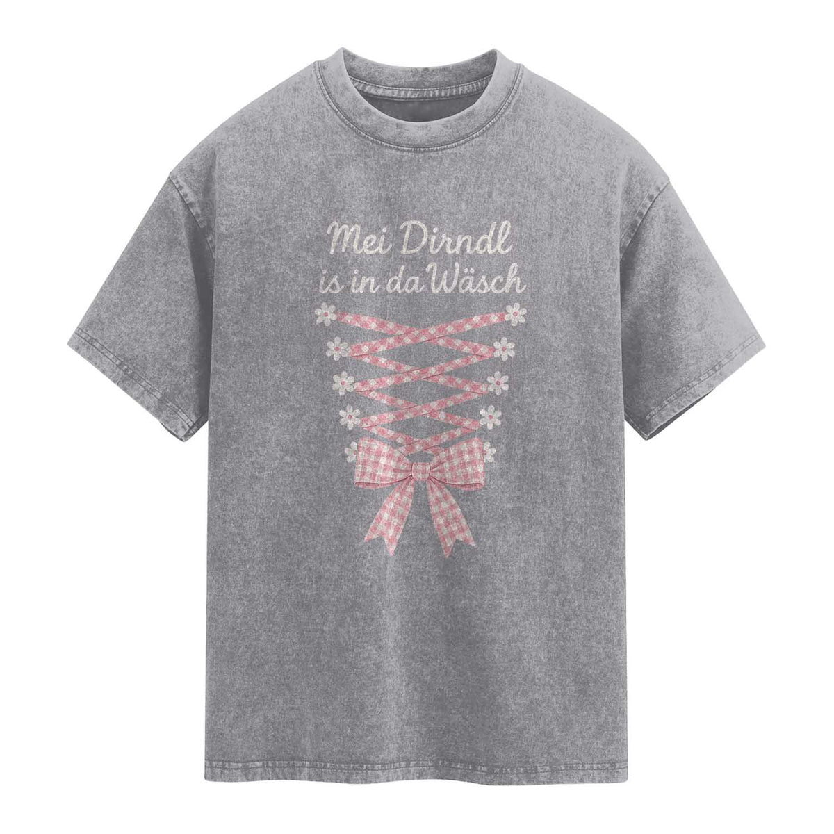 Oktoberfest Dirndl Costume Washed Cotton T-Shirt Funny German Bavarian Octoberfest Festival