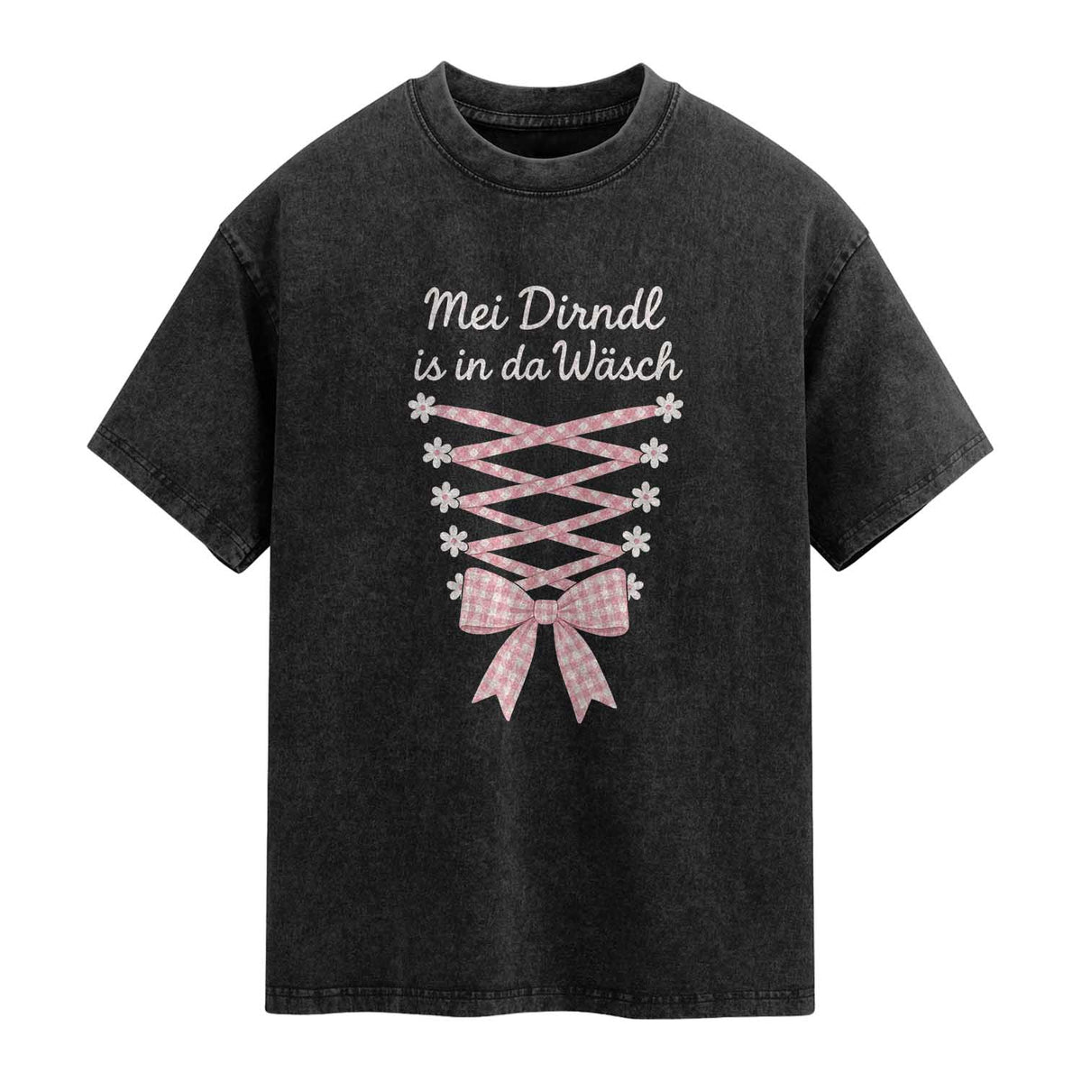 Oktoberfest Dirndl Costume Washed Cotton T-Shirt Funny German Bavarian Octoberfest Festival