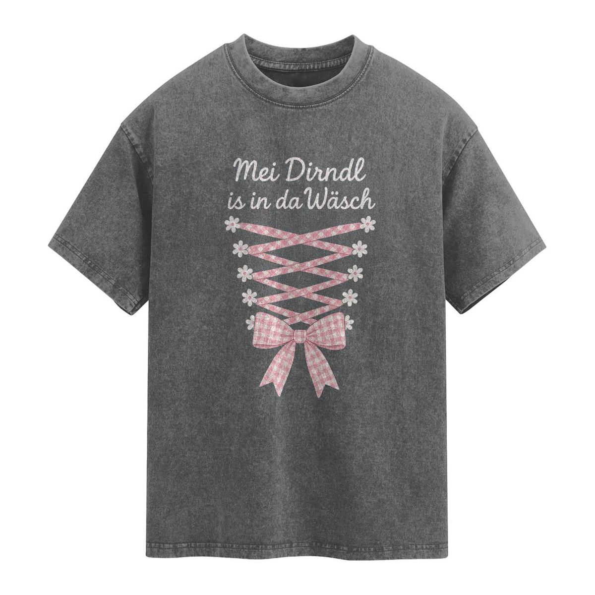 Oktoberfest Dirndl Costume Washed Cotton T-Shirt Funny German Bavarian Octoberfest Festival