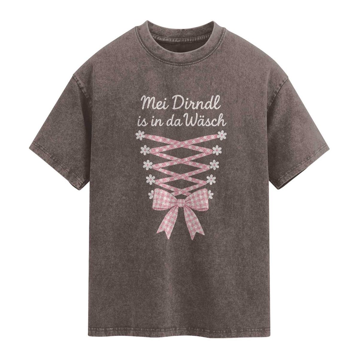 Oktoberfest Dirndl Costume Washed Cotton T-Shirt Funny German Bavarian Octoberfest Festival