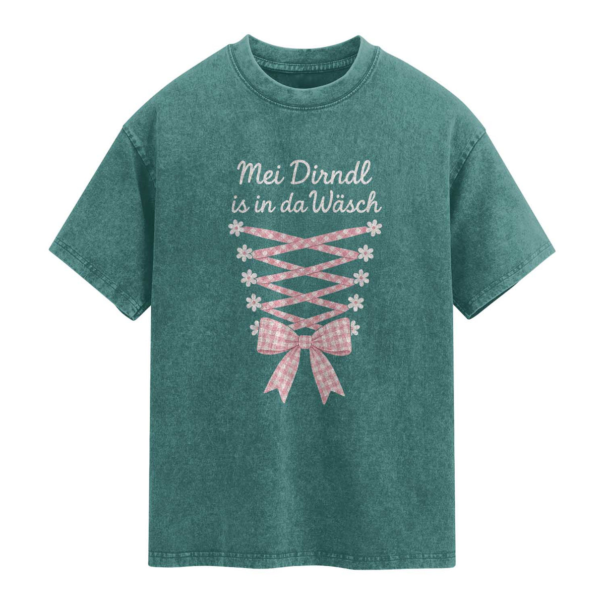 Oktoberfest Dirndl Costume Washed Cotton T-Shirt Funny German Bavarian Octoberfest Festival
