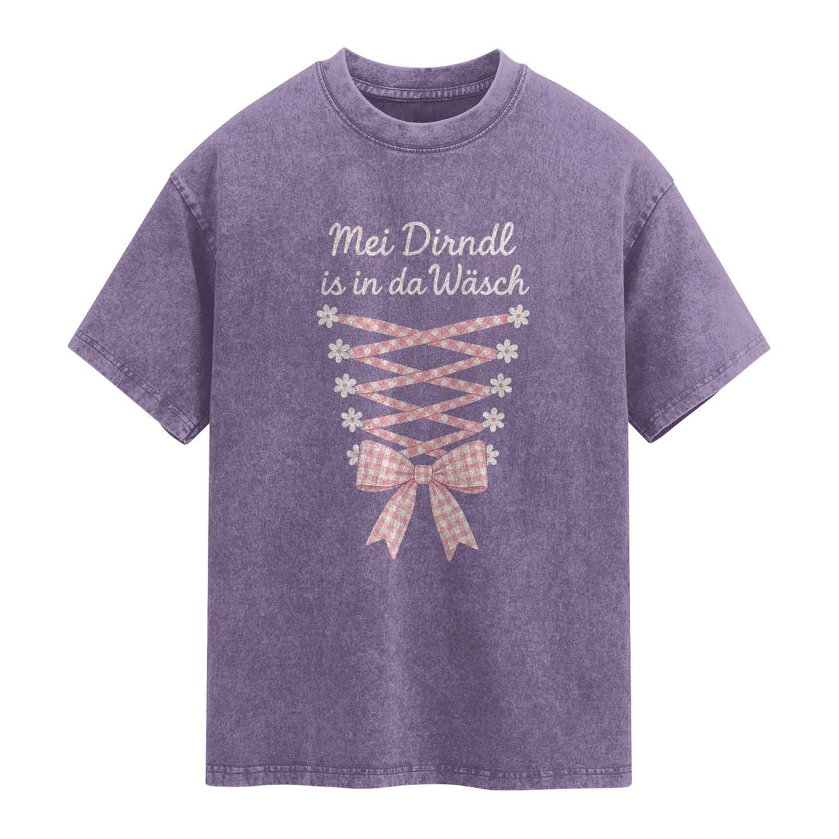 Oktoberfest Dirndl Costume Washed Cotton T-Shirt Funny German Bavarian Octoberfest Festival