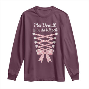 Oktoberfest Dirndl Costume Long Sleeve Shirt Funny German Bavarian Octoberfest Festival TS10 Maroon Print Your Wear
