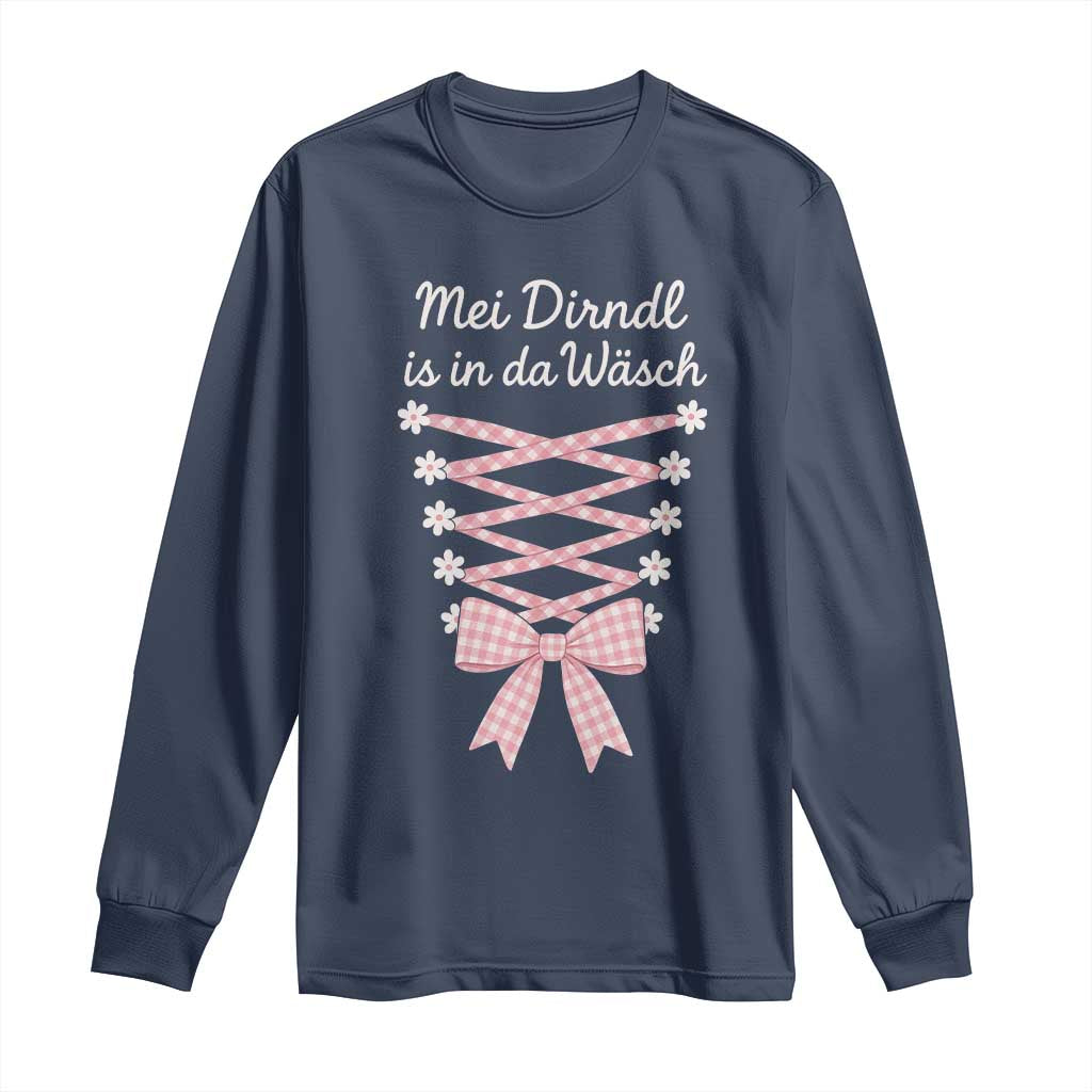 Oktoberfest Dirndl Costume Long Sleeve Shirt Funny German Bavarian Octoberfest Festival TS10 Navy Print Your Wear