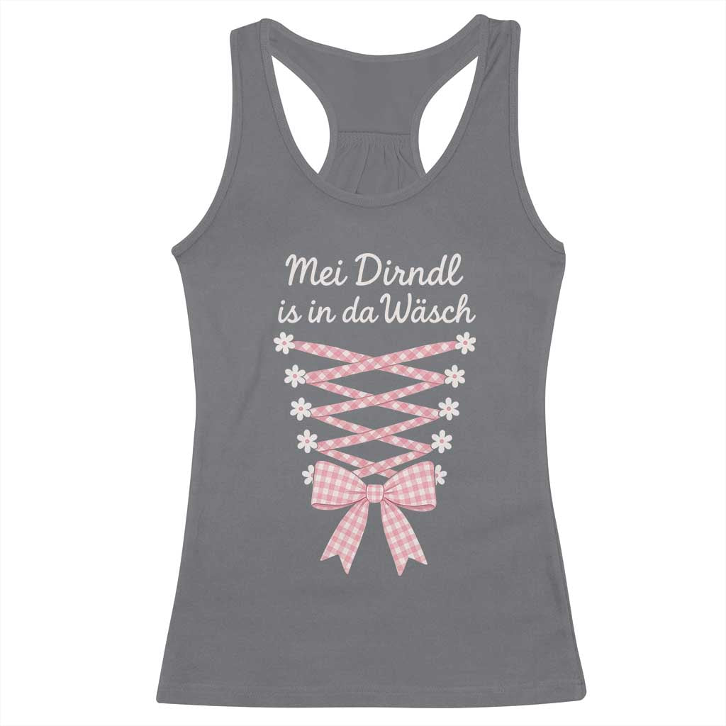 Oktoberfest Dirndl Costume Racerback Tank Top Funny German Bavarian Octoberfest Festival TS10 Charcoal Print Your Wear