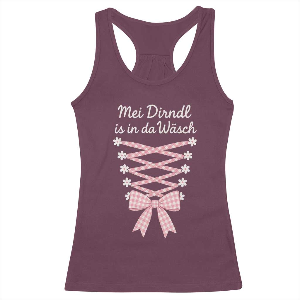 Oktoberfest Dirndl Costume Racerback Tank Top Funny German Bavarian Octoberfest Festival TS10 Maroon Print Your Wear