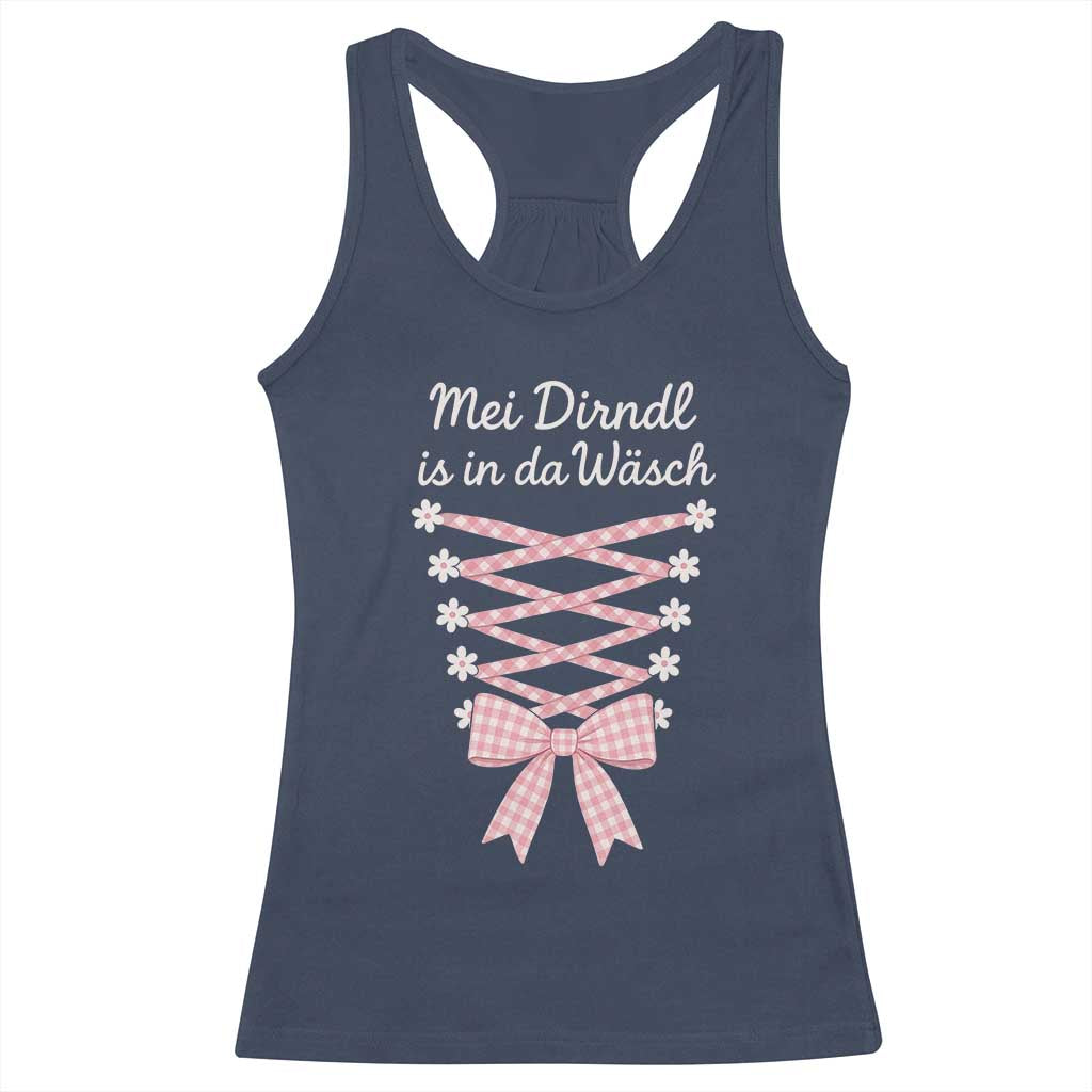 Oktoberfest Dirndl Costume Racerback Tank Top Funny German Bavarian Octoberfest Festival TS10 Navy Print Your Wear