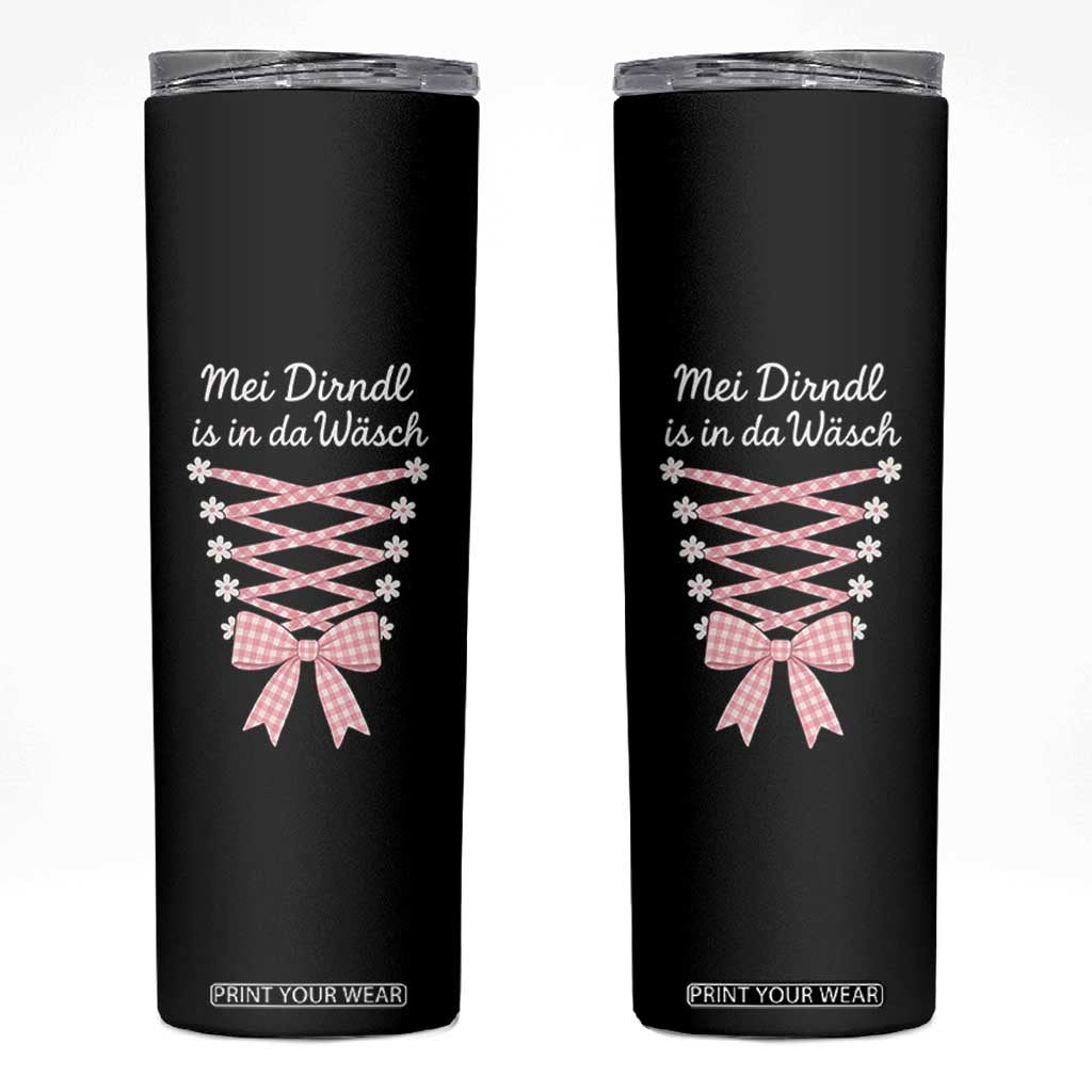 Oktoberfest Dirndl Costume Skinny Tumbler Funny German Bavarian Octoberfest Festival TS10 Black Print Your Wear