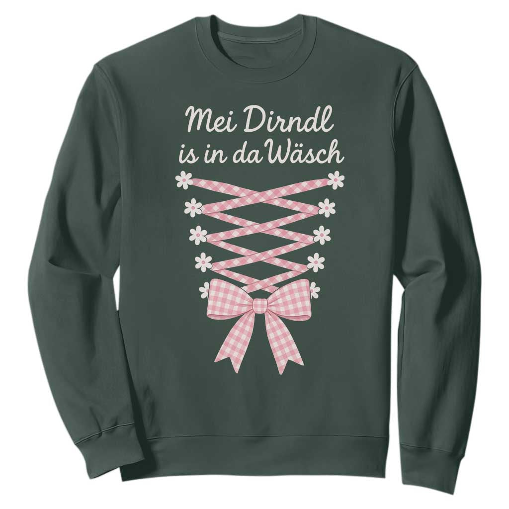 Oktoberfest Dirndl Costume Sweatshirt Funny German Bavarian Octoberfest Festival TS10 Dark Forest Green Print Your Wear
