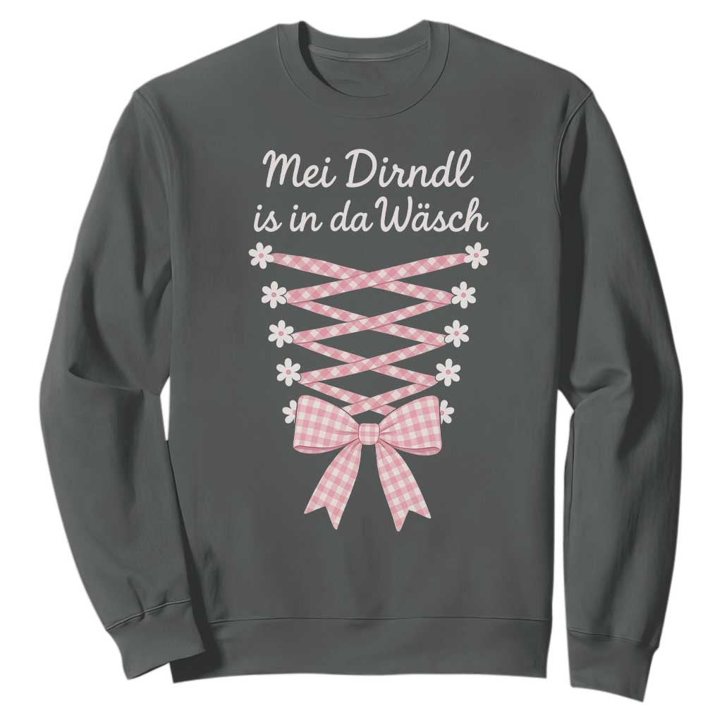 Oktoberfest Dirndl Costume Sweatshirt Funny German Bavarian Octoberfest Festival TS10 Dark Heather Print Your Wear