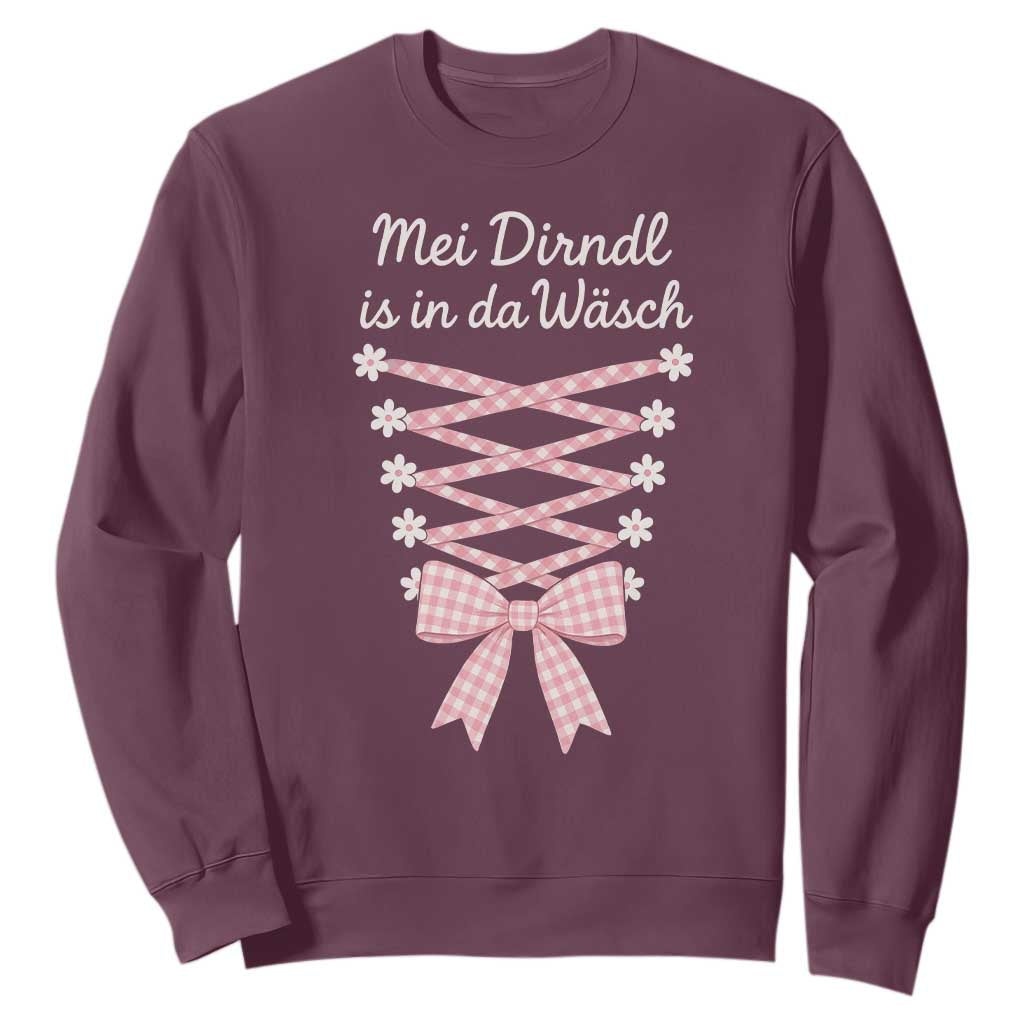Oktoberfest Dirndl Costume Sweatshirt Funny German Bavarian Octoberfest Festival TS10 Maroon Print Your Wear