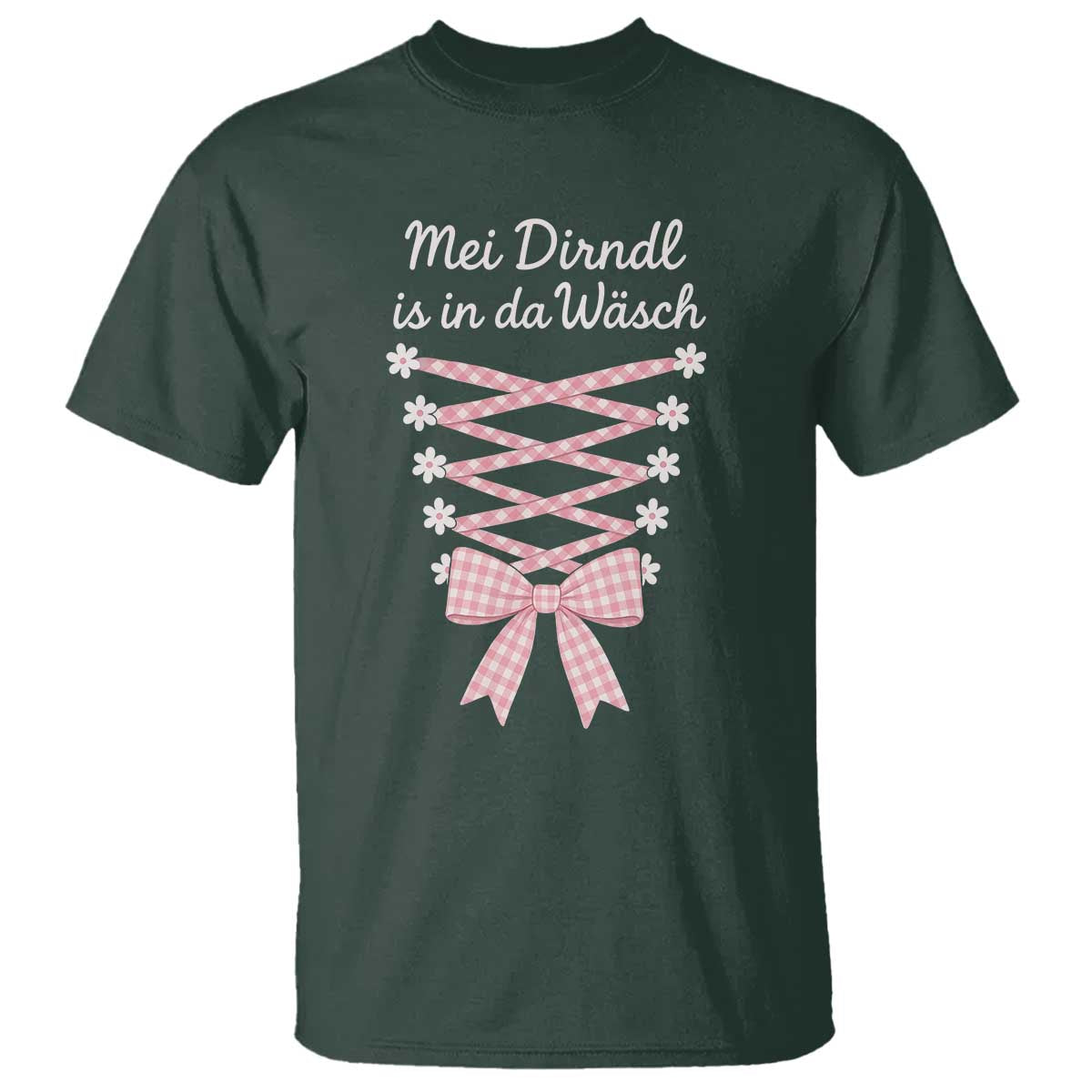 Oktoberfest Dirndl Costume T Shirt Funny German Bavarian Octoberfest Festival TS10 Dark Forest Green Print Your Wear