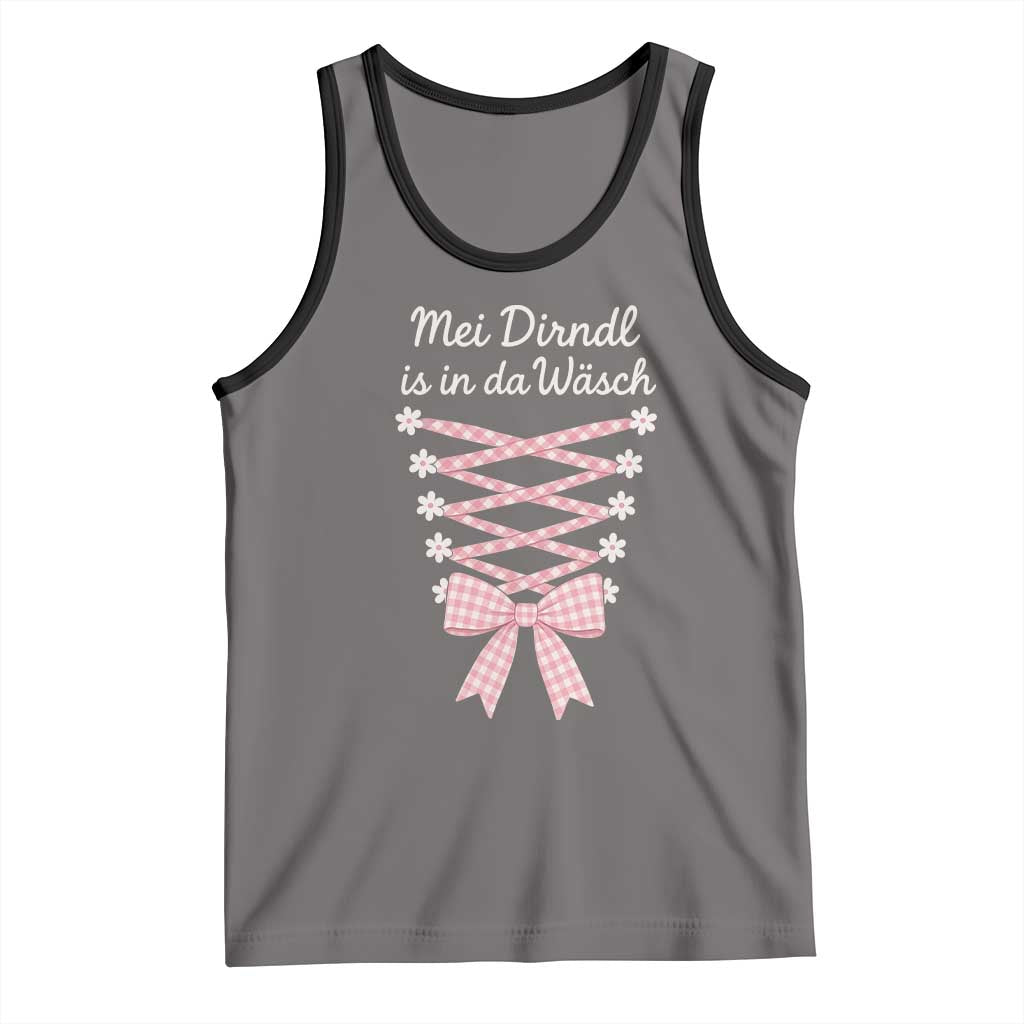 Oktoberfest Dirndl Costume Tank Top Funny German Bavarian Octoberfest Festival TS10 Deep Heather Black Print Your Wear