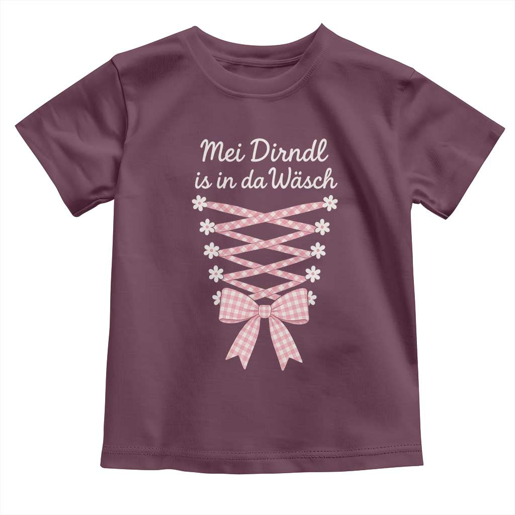 Oktoberfest Dirndl Costume Toddler T Shirt Funny German Bavarian Octoberfest Festival TS10 Maroon Print Your Wear