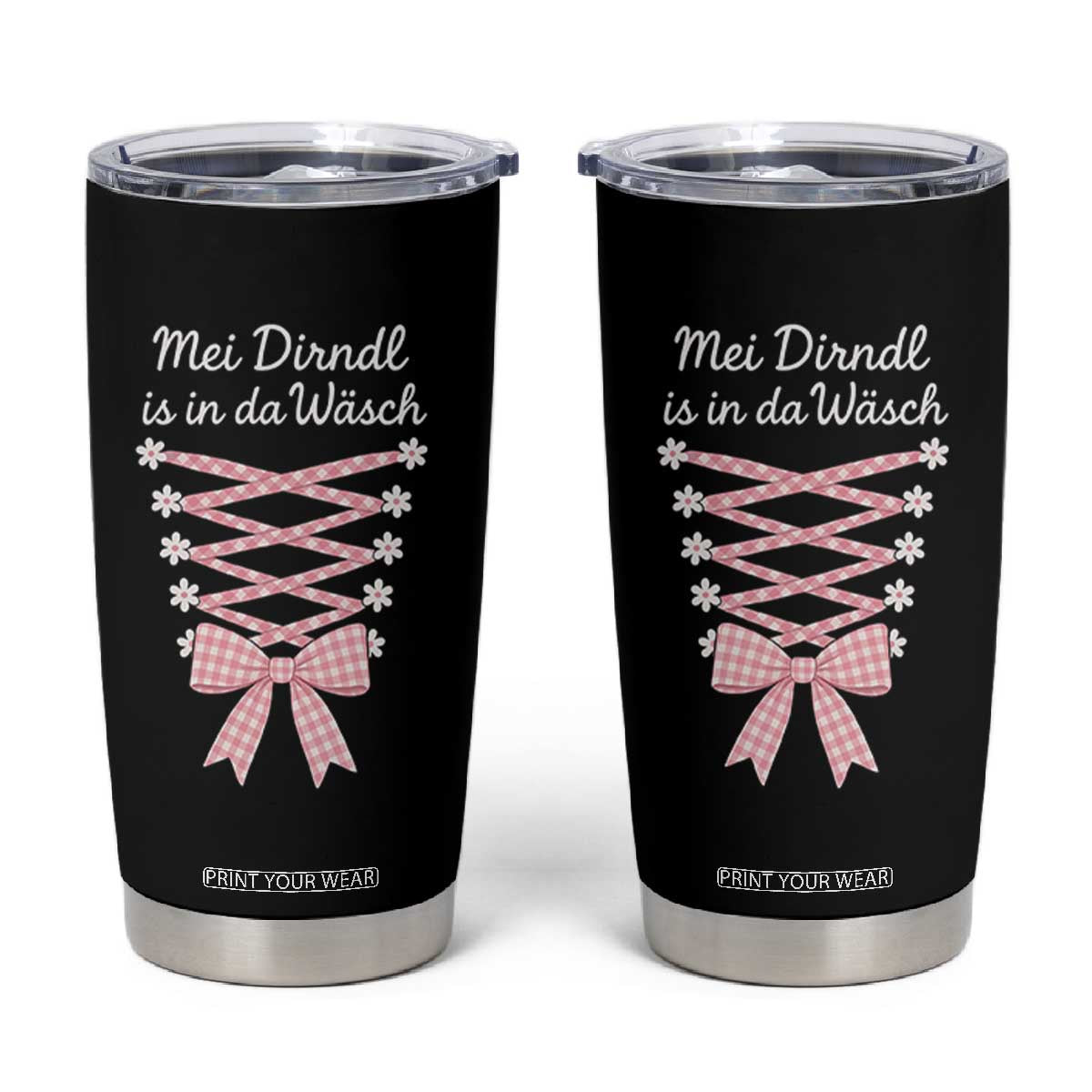 Oktoberfest Dirndl Costume Tumbler Cup Funny German Bavarian Octoberfest Festival TS10 Black Print Your Wear