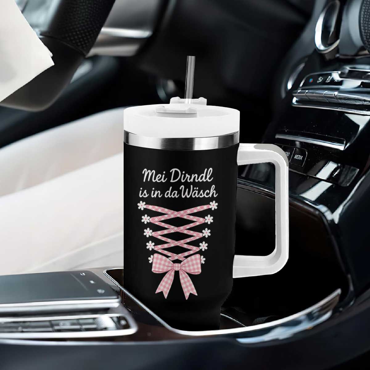 Oktoberfest Dirndl Costume Tumbler With Handle Funny German Bavarian Octoberfest Festival TS10 Print Your Wear