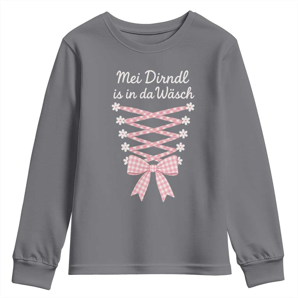 Oktoberfest Dirndl Costume Youth Sweatshirt Funny German Bavarian Octoberfest Festival TS10 Charcoal Print Your Wear