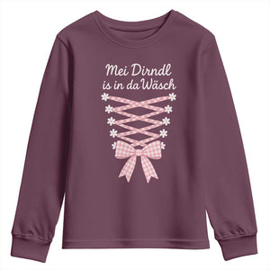 Oktoberfest Dirndl Costume Youth Sweatshirt Funny German Bavarian Octoberfest Festival TS10 Maroon Print Your Wear