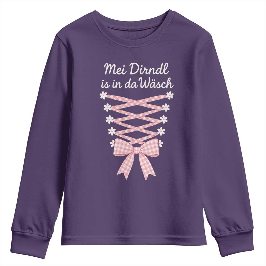 Oktoberfest Dirndl Costume Youth Sweatshirt Funny German Bavarian Octoberfest Festival TS10 Purple Print Your Wear