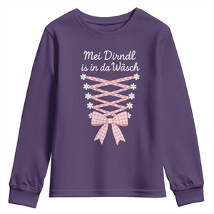 Oktoberfest Dirndl Costume Youth Sweatshirt Funny German Bavarian Octoberfest Festival TS10 Purple Print Your Wear