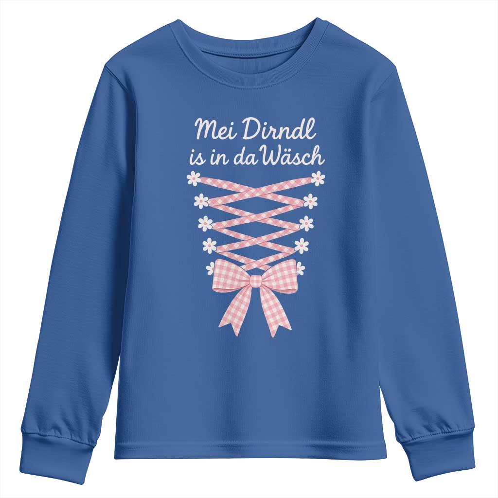 Oktoberfest Dirndl Costume Youth Sweatshirt Funny German Bavarian Octoberfest Festival TS10 Royal Blue Print Your Wear