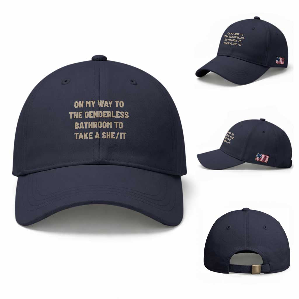On My Way To The Genderless Bathroom To Take a She/It Baseball Cap