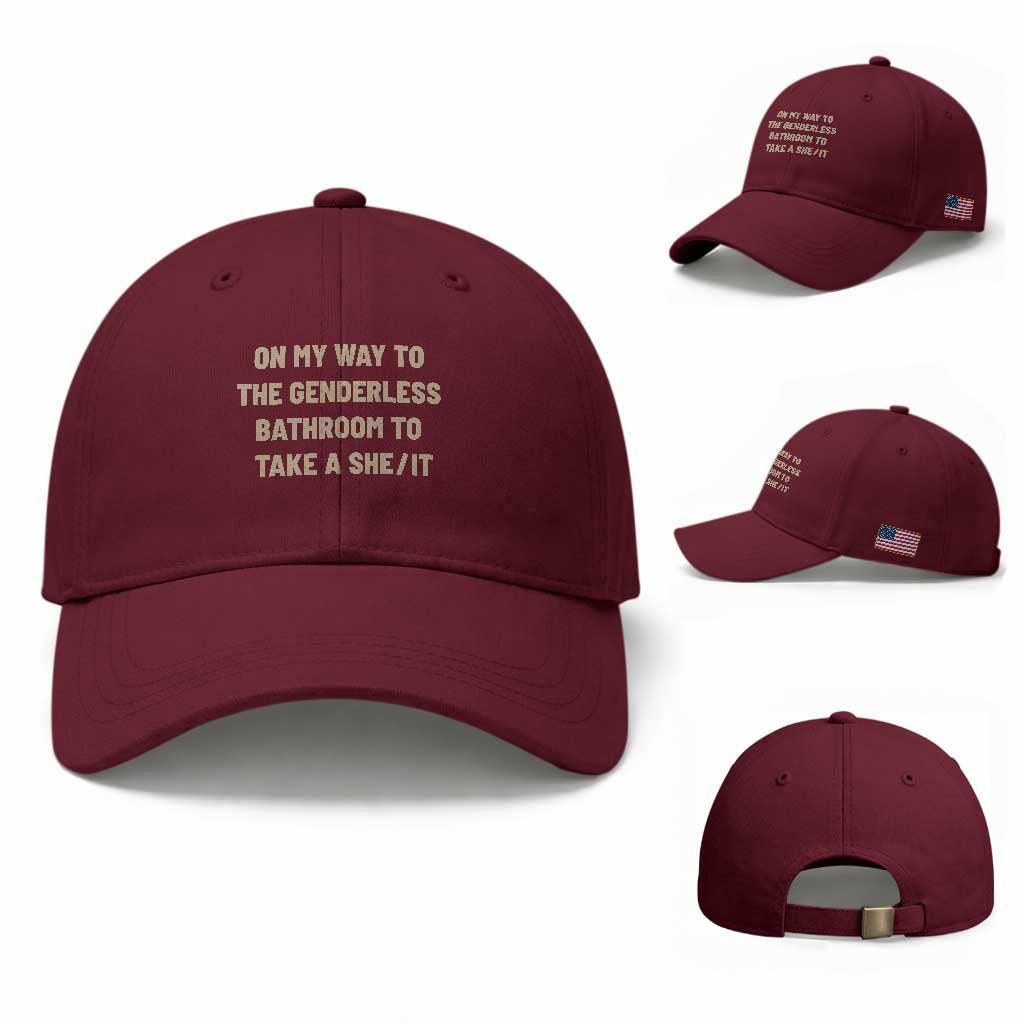 On My Way To The Genderless Bathroom To Take a She/It Baseball Cap
