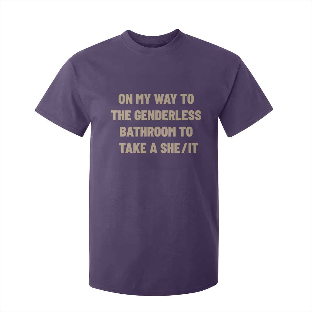 On My Way To The Genderless Bathroom To Take a She/It T Shirt For Kid