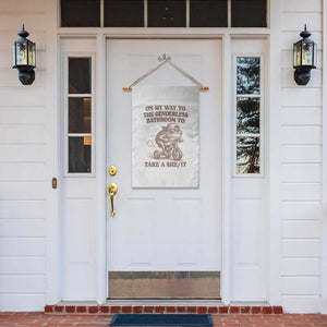 On My Way To The Genderless Bathroom To Take a She/It Garden Flag Funny Frog Graphic