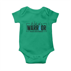 Wife Of A Warrior Prostate Cancer Awareness Baby Onesie Blue Ribbon Graphic