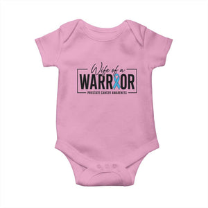Wife Of A Warrior Prostate Cancer Awareness Baby Onesie Blue Ribbon Graphic