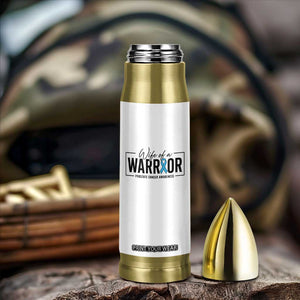 Wife Of A Warrior Prostate Cancer Awareness Bullet Tumbler Blue Ribbon Graphic