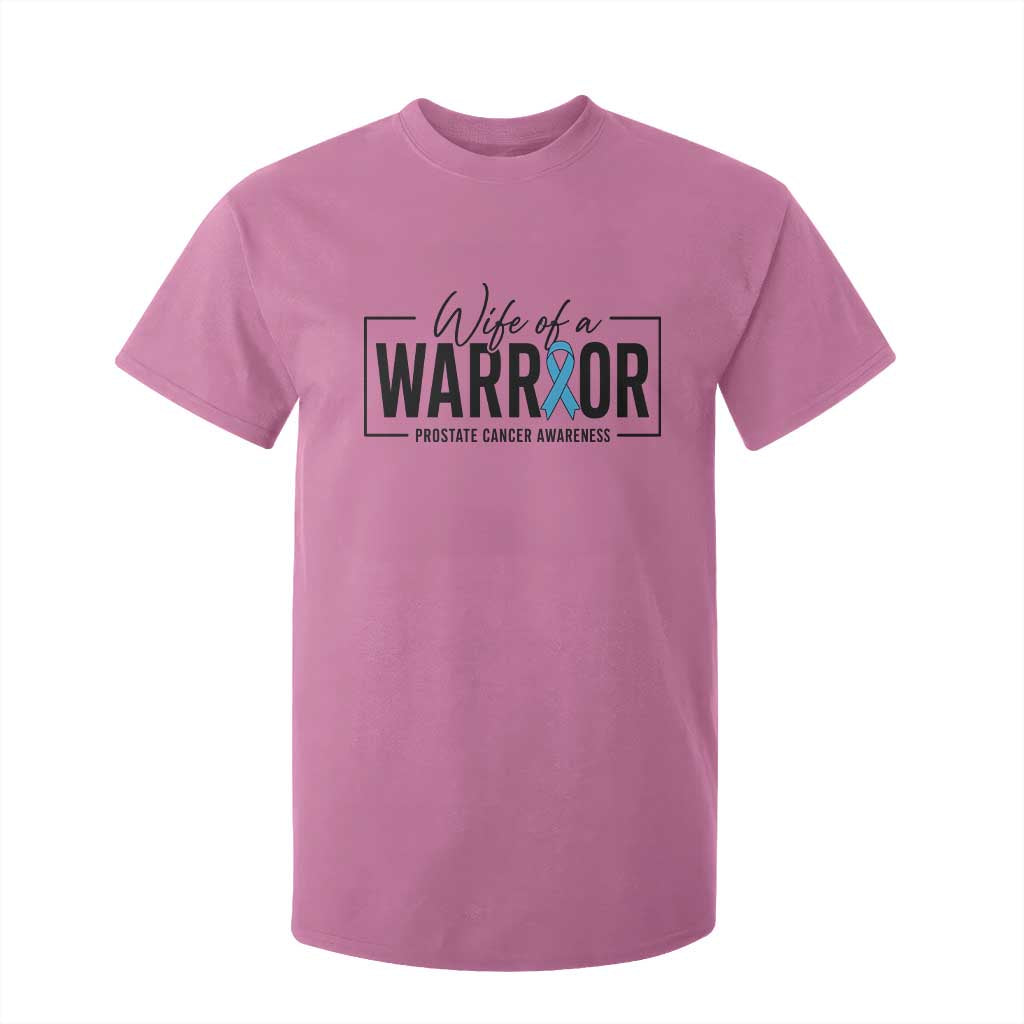 Wife Of A Warrior Prostate Cancer Awareness T Shirt For Kid Blue Ribbon Graphic