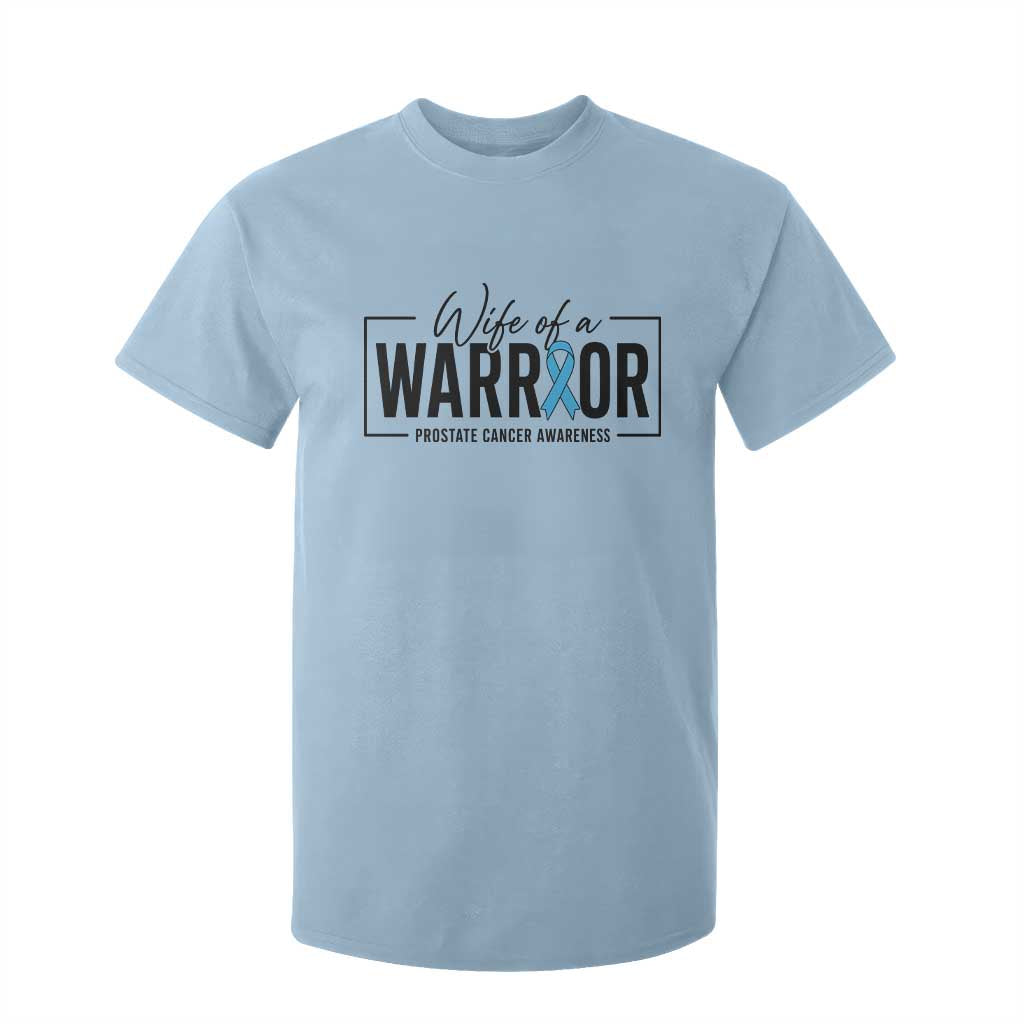 Wife Of A Warrior Prostate Cancer Awareness T Shirt For Kid Blue Ribbon Graphic