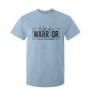 Wife Of A Warrior Prostate Cancer Awareness T Shirt For Kid Blue Ribbon Graphic