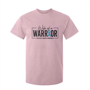 Wife Of A Warrior Prostate Cancer Awareness T Shirt For Kid Blue Ribbon Graphic