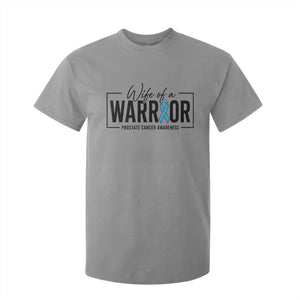 Wife Of A Warrior Prostate Cancer Awareness T Shirt For Kid Blue Ribbon Graphic