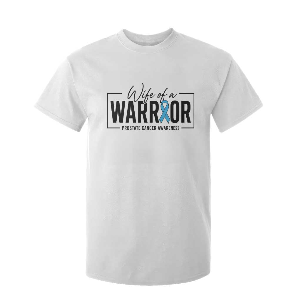 Wife Of A Warrior Prostate Cancer Awareness T Shirt For Kid Blue Ribbon Graphic