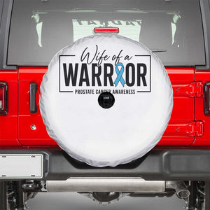Wife Of A Warrior Prostate Cancer Awareness Spare Tire Cover Blue Ribbon Graphic