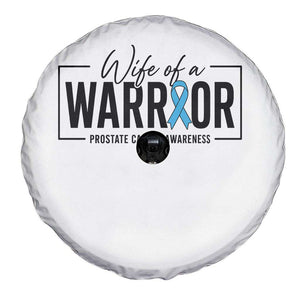 Wife Of A Warrior Prostate Cancer Awareness Spare Tire Cover Blue Ribbon Graphic