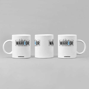 Wife Of A Warrior Prostate Cancer Awareness Coffee Mug Blue Ribbon Graphic