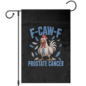 F-Caw-F Prostate Cancer Awareness Chicken Garden Flag Funny Blue Ribbon Support