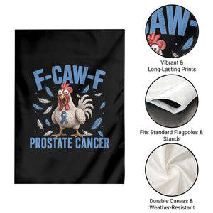F-Caw-F Prostate Cancer Awareness Chicken Garden Flag Funny Blue Ribbon Support